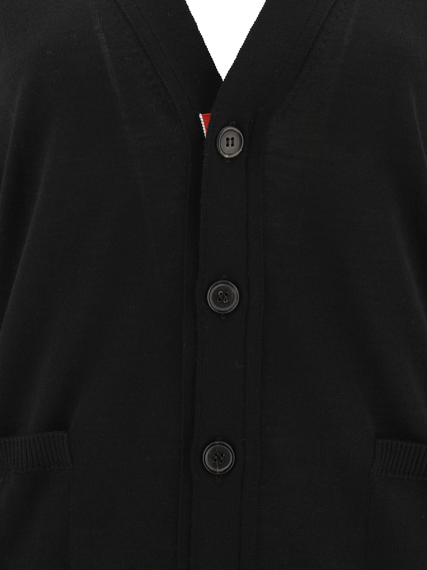 THOM BROWNE Black   4 Bar cardigan